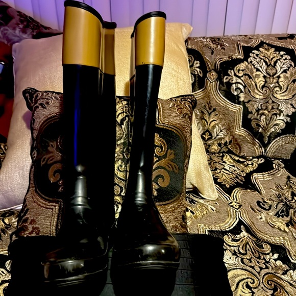 HUNTER Regent Carlyle Two Tone Riding Boots BLACK-CAMEL / SIZE 8 - Picture 6 of 8